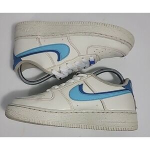 Nike Kids Air Force 1 LV8 GS Sail Medium Blue Sneakers DQ0359-100 Youth 6Y